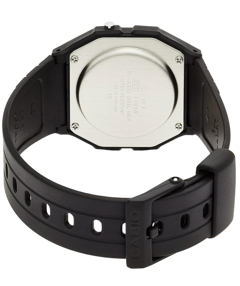 CASIO STANDARD DIGITAL WATCH WITH LED-LIGHT F-91W-1JF