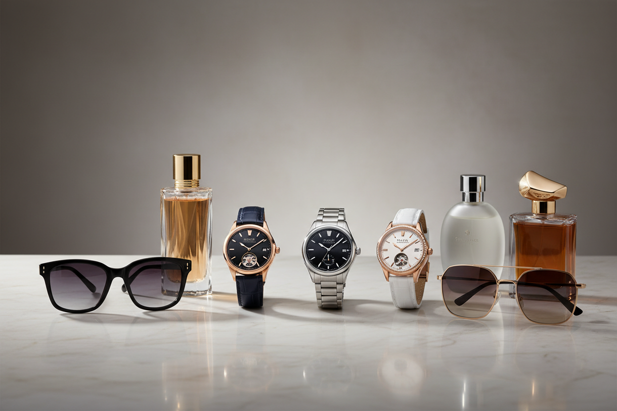 an images where are watches, sunglasses, perfumes